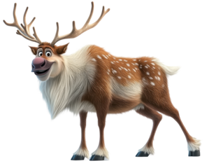 Isolated Cartoon Reindeer Standing