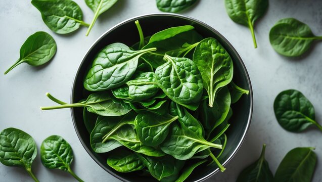Healthy spinach leaves (palak) in Indian cuisine
