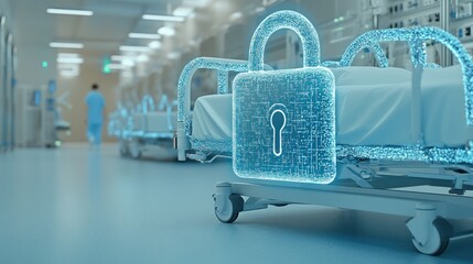 Digital lock on hospital bed data security and patient privacy