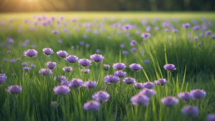 Obraz premium Wildflower meadow in slow motion during a fresh, sunny day