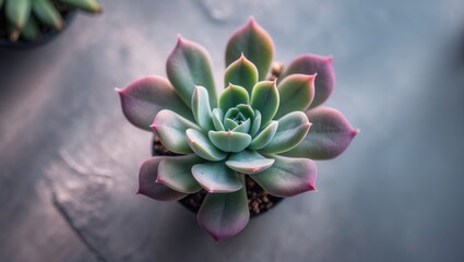 Beautiful Echeveria Plant Featuring Fleshy Rosette Leaves and Vibrant Flowers
