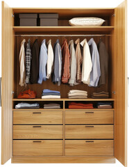Organized Modern Wooden Wardrobe Interior