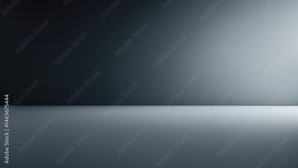 Poster black gradient background with vintage abstract pattern and space for text, illuminated at the top