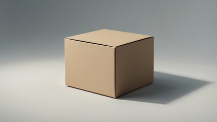 Fototapeta premium Open Cardboard Box Design with Kraft Paper and Packaging Elements