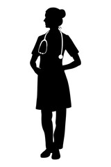 Female doctor vector silhouette