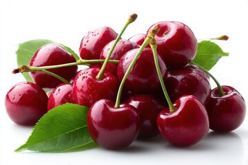 Crimson Harvest Ripe Cherries in a Minimalist Setting