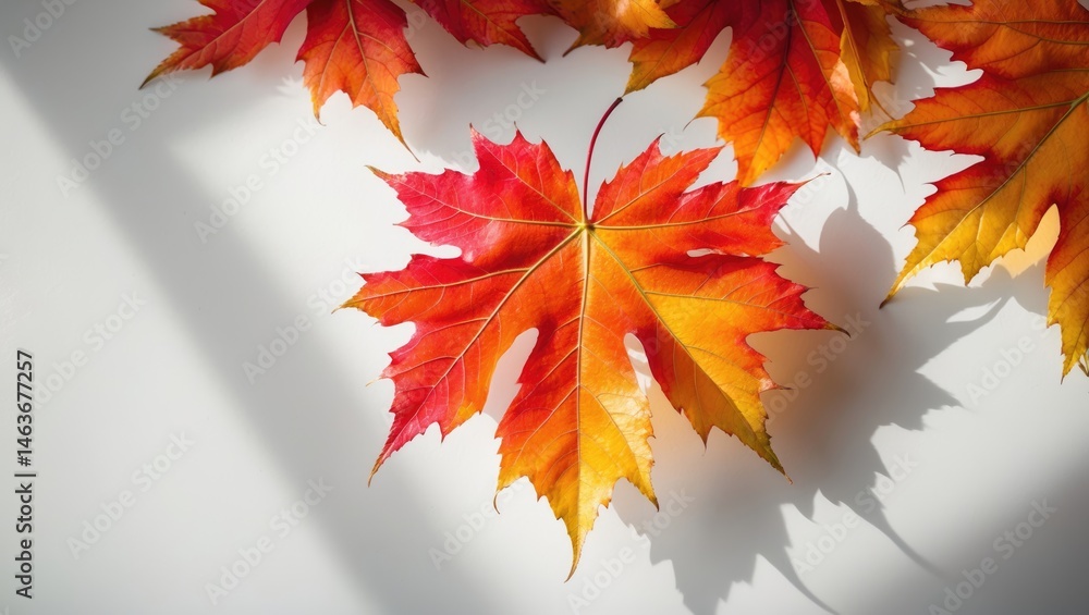 Poster vivid autumnal maple leaves design featuring rich textures and patterns