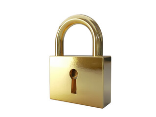 Naklejka premium Isolated Shiny Golden Padlock for Security and Protection
