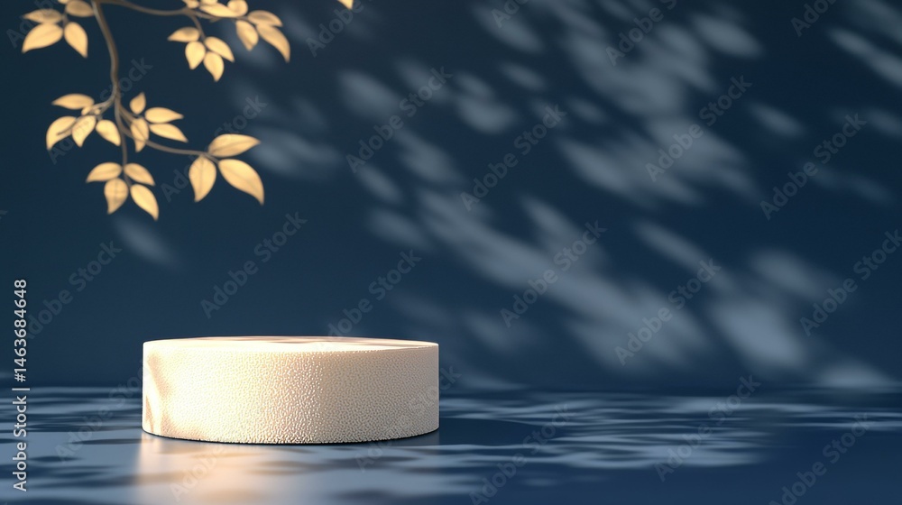 Poster elegant minimalist product display with soft shadows