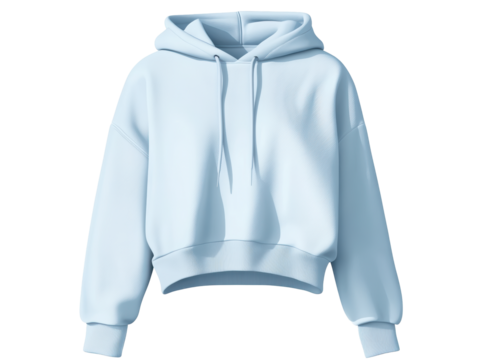 Isolated Pale Blue Hoodie with Soft Texture and Relaxed Fit