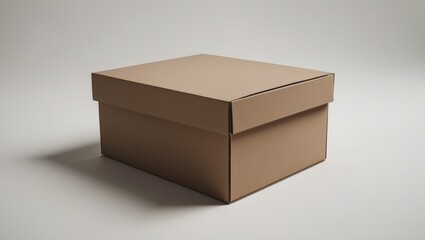 Sealed craft paper carton isolated against background