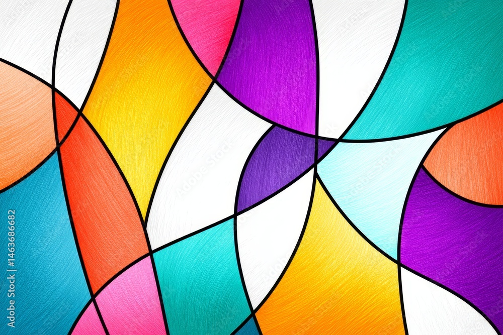 Aufkleber abstract colorful geometric pattern - vibrant abstract art featuring geometric shapes in a variety o