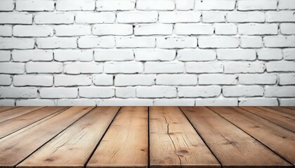 Fototapeta premium brick wall and wood floor