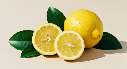 Citrus Freshness: Lemons and Leaves Still Life