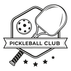 Fototapeta premium Pickleball Club Emblem Paddle Ball Sport Graphic Design