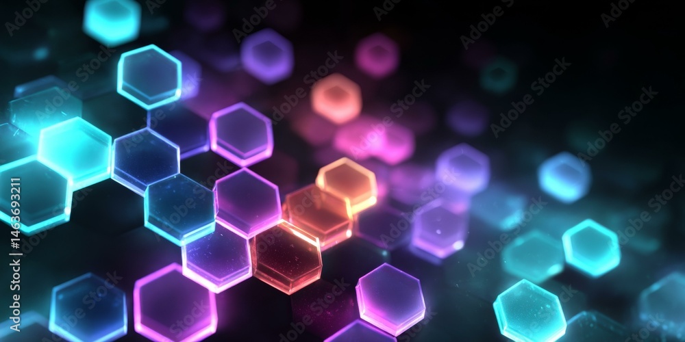 Poster abstract hexagon geometric pattern design