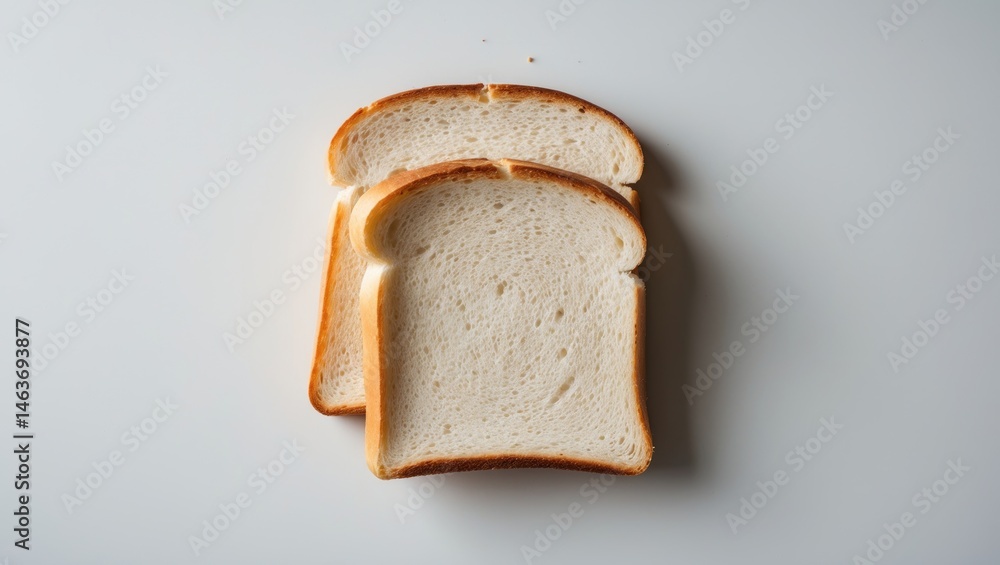 Poster isolated image of two toasted bread slices with wheat background