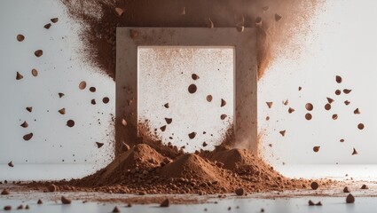 High-speed capture of falling cocoa powder and chocolate dust explosion
