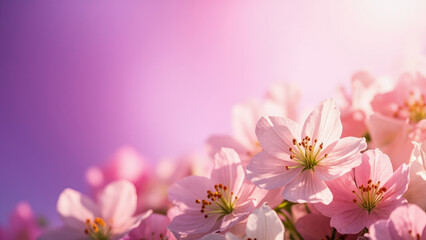 Obraz premium Beautiful close up of pink cherry blossom flowers with soft focus background ideal for springtime designs