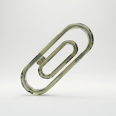 Metallic paperclip icon