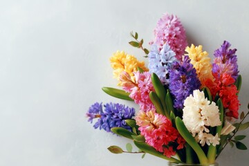 Obraz premium Springtime Bouquet of Colorful Hyacinths