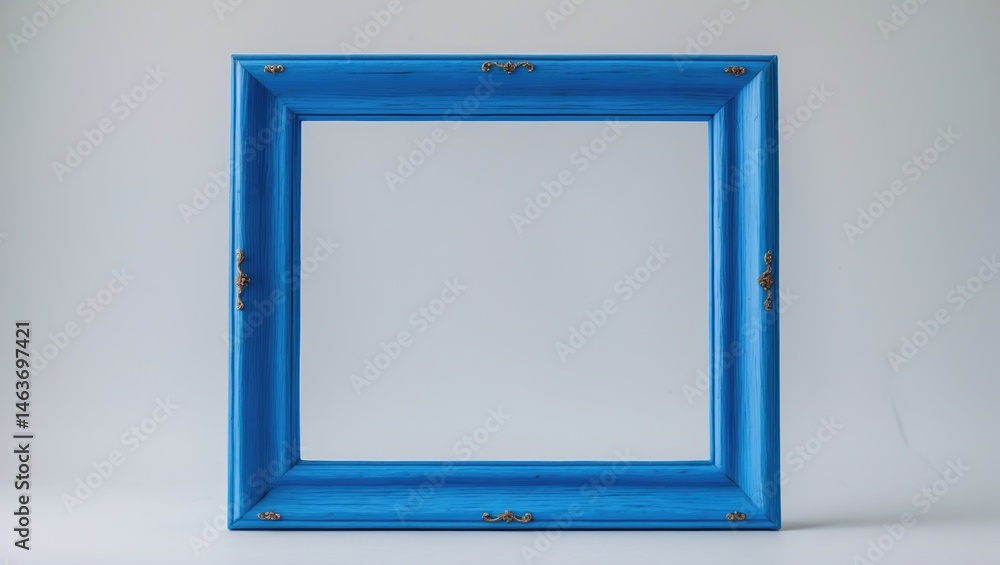 Aufkleber rectangular blue picture frame with ornate design