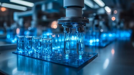 Robotic arm handling test tubes