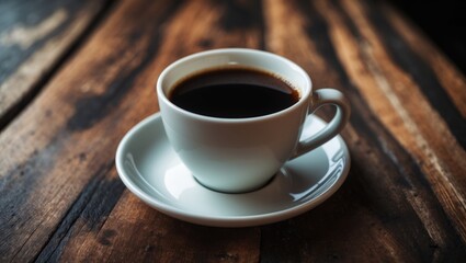 Fototapeta premium Fresh brewed coffee in a ceramic cup against a colorful setting