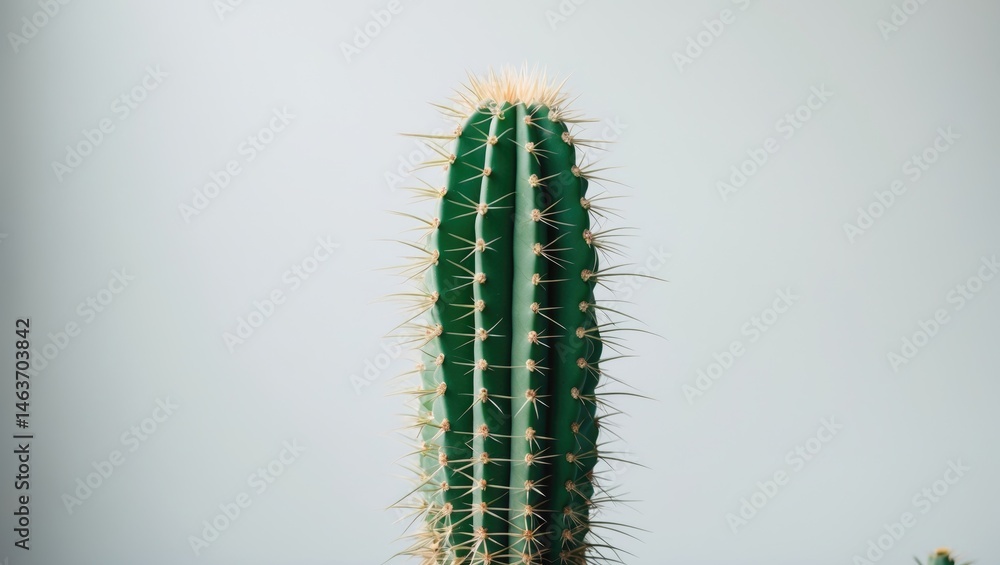 Poster isolated cactus with background in frontal perspective