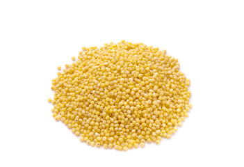 Heap of millet isolated on white background.