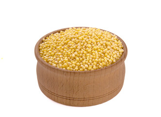 Heap of millet isolated on white background.