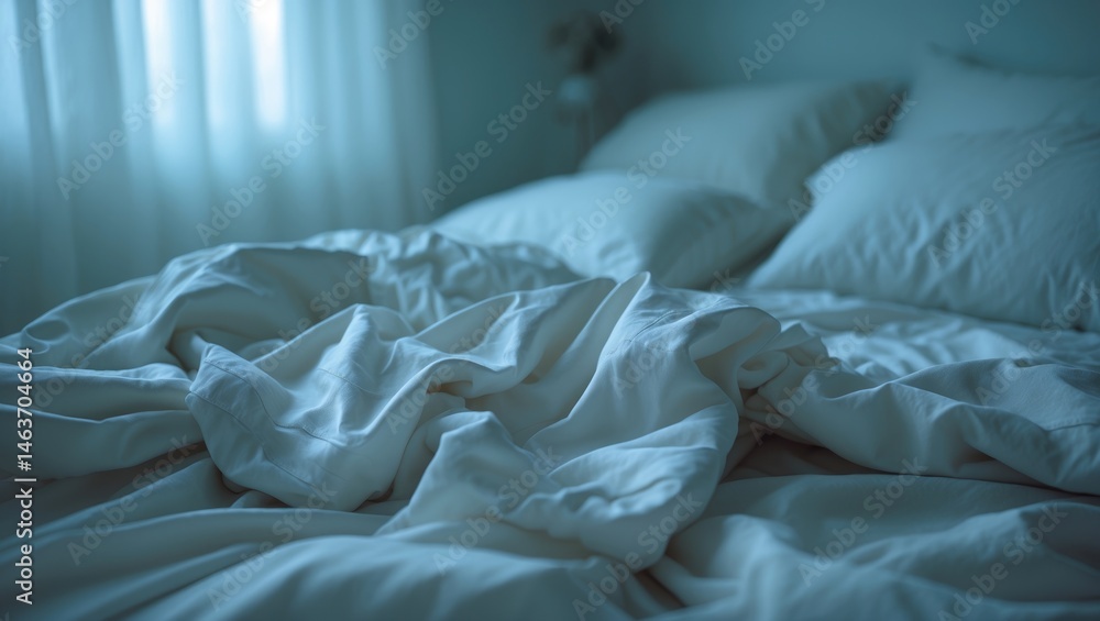 Poster crumpled bedding with a simple background
