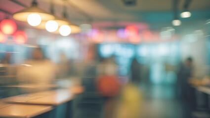 Indoor medical office with blurred background, dynamic motion, and illuminated lamps