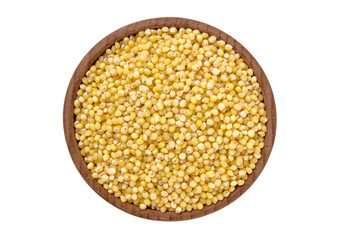 Heap of millet isolated on white background.