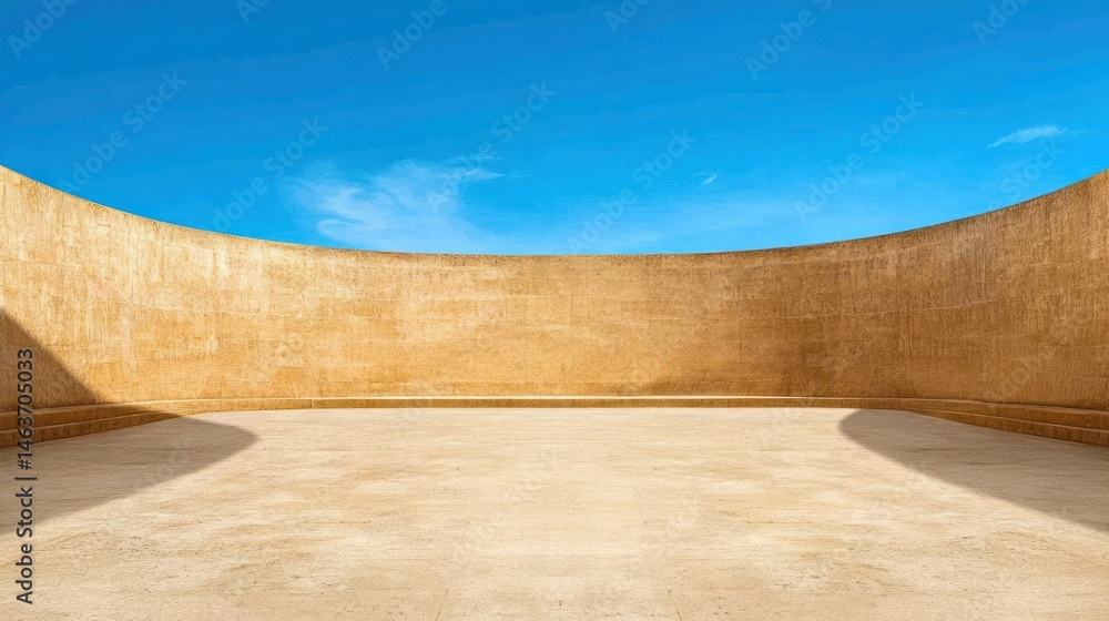 Aufkleber curved concrete structure minimalist architecture design background