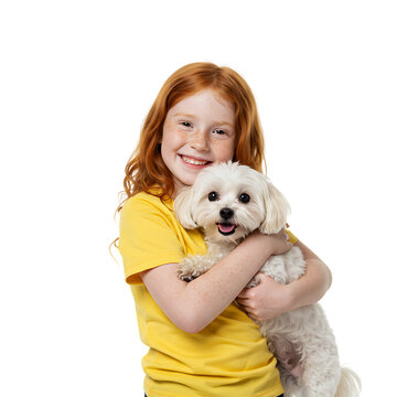 girl and dog