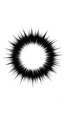 Abstract Radial Burst Design in Black and White on White Background