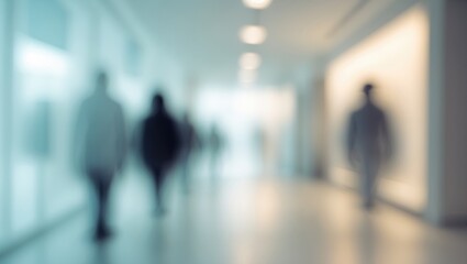 Clean hospital interior featuring blurred medical environment