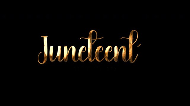 Animated of the text Juneteenth Freedom Day; suitable for social media posts, website banners, event invitations, and educational materials.