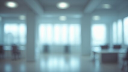 Serene office setting with soft focus and well-lit ambiance