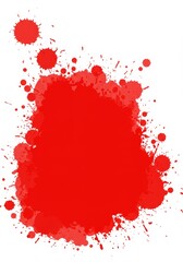 Abstract Red Splatter Stain on White Background Illustration