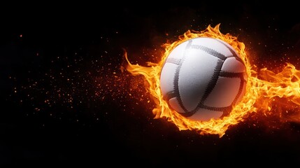 Fototapeta premium Fiery volleyball dynamic sports image energy competition