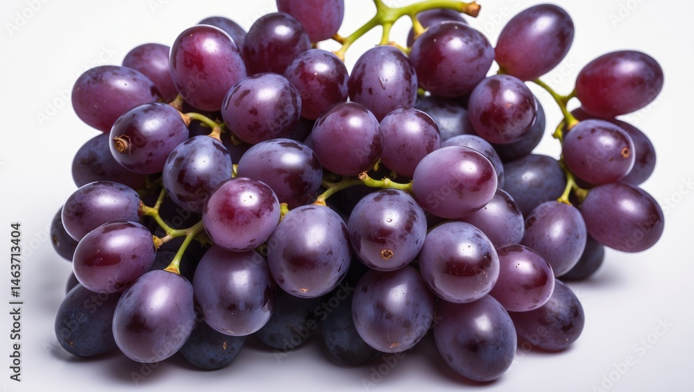 Poster isolated bunch of grapes with colorful background highlighting summer and health themes