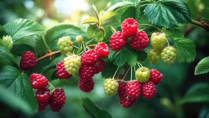 Farming and Harvest of Raspberry Bush Leaves and Crops
