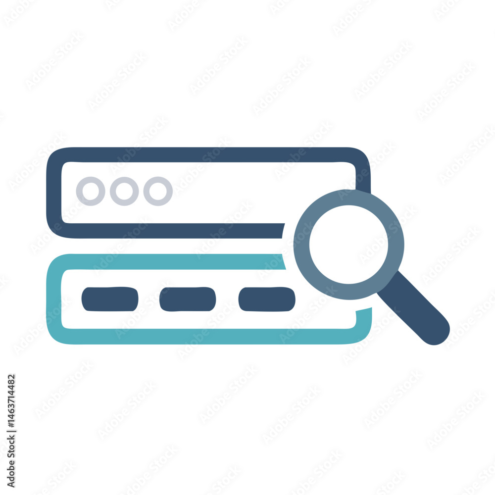 Aufkleber Search Bar with Magnifying Glass Icon Representing Web Search and Navigation