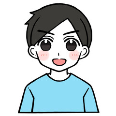 凛々しく笑う男性のイラスト