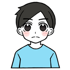 驚いた顔の男性のイラスト