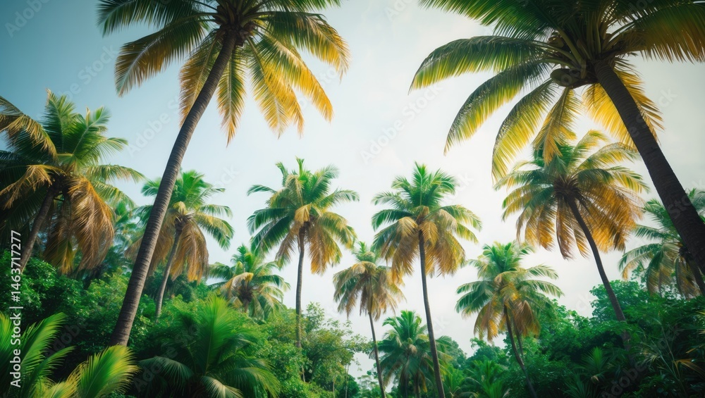 Aufkleber Clipping path and alpha channel showcasing palm trees on a white background