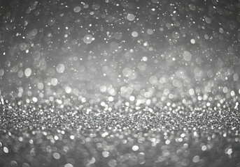 Fototapeta premium Abstract Silver Glitter Background with Shiny Sparkle and Bokeh Effect