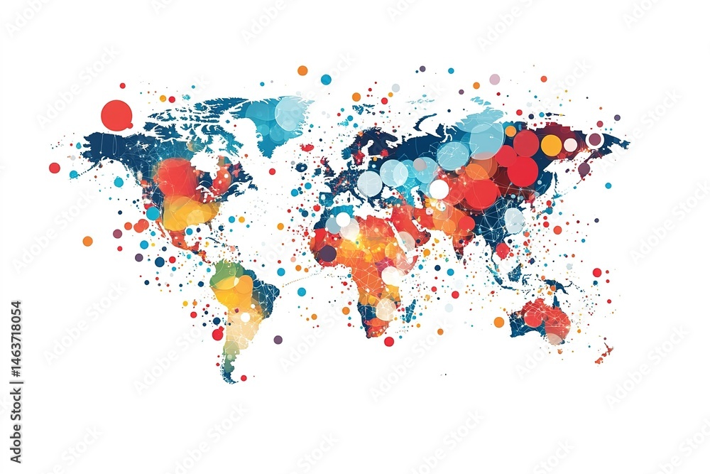 Poster global social media trends map, an interactive visualization showcasing real-time user engagement an